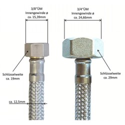 Flexschlauch CNS 3/4"IG-3/8"IG